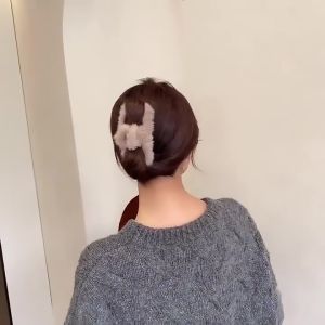 ELMORA | JP1466 Jepitan Rambut Bulu Jedai Wanita Bahan Bulu Jepit Rambut Korea Warna Soft Aksesoris Rambut