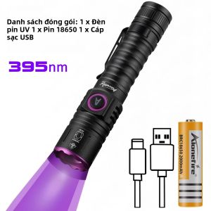 Zoom UV Đèn Pin LED 365 395nm Type-C Sạc Thân Nhôm Vô Hình Mực Bút Đánh Dấu Cho Chó Mèo Nước Tiểu Tinea Phát Hiện Tiền Bọ Cạp Ánh Sáng Huỳnh Quang