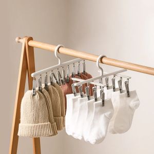 Socks Drying Rack with 10 Clips Multi-Function Dormitory Student Home Balcony Drying Clips Underwear Drying Clips