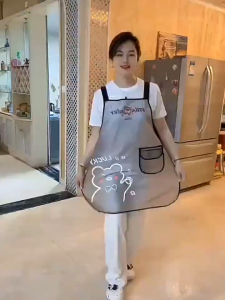 Apron Dapur Anti Minyak Celemek Waterproof Bahan TPU Nyaman untuk Masak Sehari-hari