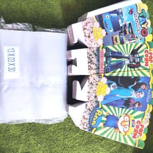 Plastik+Kotak Popcorn 12x6 Masing-masing isi 100pcs