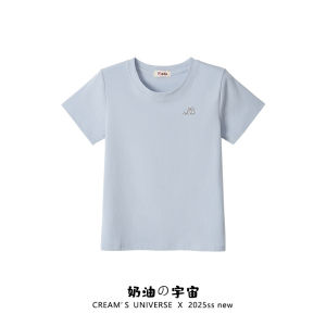 Áo Thun Nữ Tay Ngắn Ôm Vừa Vặn Màu Trơn Cổ Tròn Không Đường May Thoáng Khí Mùa Xuân Thường Ngày Không Có Gối