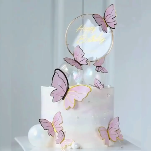 10Pcs/set 3D Butterfly Cake Topper Cards – Elegant Dessert Decorations for Parties & Home