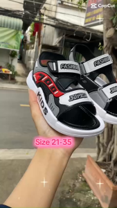 D08-Dép sandal quai dán cho bé đi học đi chơI mềm nhẹ chân từ 1 - 10 tuổi size 21 - size 35