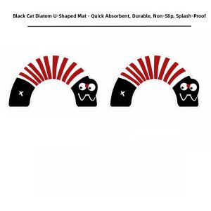 Cartoon Toilet U-Shaped Bathroom Mat Quick Dry Anti-Slip Arc Shaped Bathroom Splash Proof Urine Absorbent Carpet for Toilet