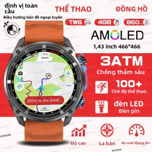Đồng Hồ Thông Minh Quân Sự T-Rex 3 Dành Cho Nam RAM 4GB Pin 1000mAh GPS Chống Nước 3ATM Hỗ Trợ Hơn 100 Môn Thể Thao Gọi Video Theo Dõi Sức Khỏe