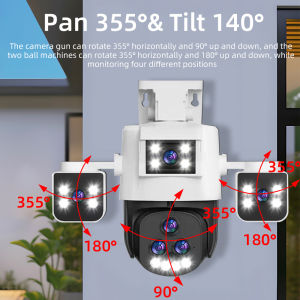 LLSEE 20MP Five Lens 3-Screen 20x Optical Zoom Wireless WiFi Camera 360 Outdoor CCTV Waterproof IP66 Bidirectional Intercom Color Night Vision IP Camera WiFi CCTV Camera