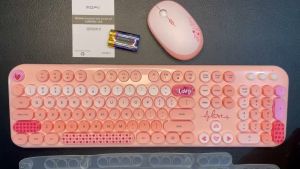 FANTASY MOFII Lovely wireless keyboard & mouse set Lovely Design keycaps Silent keyboard smooth typings plug and play set office keyboard fashion keyboard passion for creativity and connection ultimate keyboard