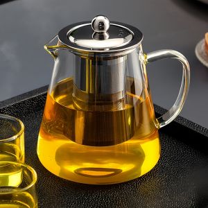 High Quality Filter Large Capacity Heat Resistant Glass Tea Pot
