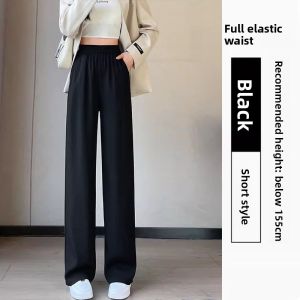 Business Pants Straight Leg Slim Fit Workwear Black High Waist Long Trousers for Women Summer Professional Office Casual Pants