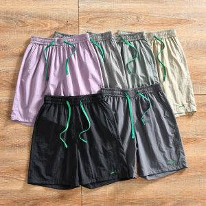 Quick Dry Elastic Waist Mens Shorts Summer Casual Wear Resistant Tear Proof Fashionable Polyester Fiber Straight Leg Pants