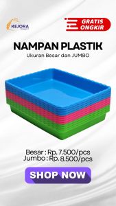 HARGA HEMAT !! Nampan Penyaji Plastik BESAR Segi Warna Baki Plastik Food Tray Plastik Berbagai Ukuran Baking Tray Kotak Warna / Kejora Perabot
