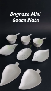 (ESQ) 25 Pcs Bagasse Mini Sauce Plate / Piring Kecil Sauce Kue WMSP