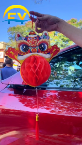 [KL Stock] FY CNY Horse Year Chinese New Year New Style TangLung Lantern with Lion Dance God of Wealth 马年舞狮蜂窝灯笼挂件