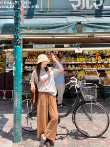 Casual Wide Leg Trousers with Good Drape and Slimming Effect