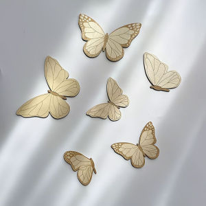 6Pcs Wooden Butterfly Wall Sign Set Boho Style Wood Butterfly Wall Decoration