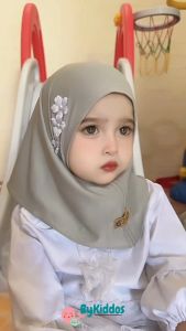 ByKiddos - Jilbab Anak Bayi Newborn MAURIN Motif Bunga / Hijab Baby / Kerudung Anak Perempuan Usia 0-1 Th Motif Bunga