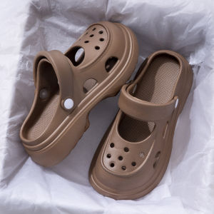 Thick Bottom Mary Janes Summer 2025 New Womens Outdoor Wear Anti-Slip Beach Walking Sensation Clog Shoes Princess Style EVA Material