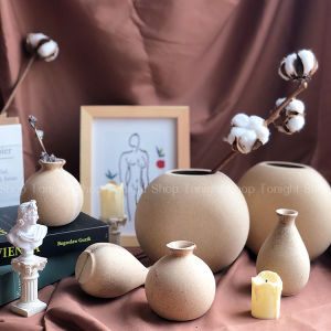 Rustic Vintage Style Flower Vase Korean Minimalist Home Decoration Props Dry Flower Arrangement Raw Material Rough Finish