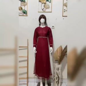 Gamis Wanita Model Lebaran Terbaru/Maxi Salsa Dress 3 Ukuran L-XL-XXL/Matt Brokat Gliter Mix Tille Dot