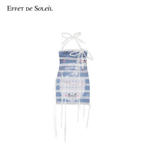 Asymmetric Newspaper Print Women Dress