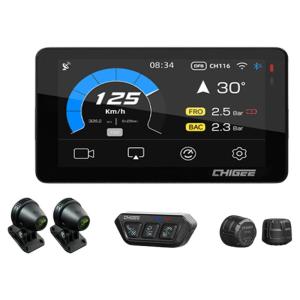 XILANG | Carplay Navigation Tire Pressure Monitoring Dual Camera Dash Cam Smart Motorcycle Device
