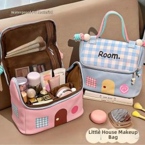 Vertical Large Capacity Partition Waterproof Multifunctional Cosmetic Bag