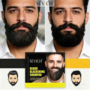 Sevich | Instant Hair Dye Black Beard Shampoo Beard Paint Men Beard Coloring Dye Natural Temporary Black Moustache Shampoo Dropship