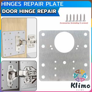 Klimo Cabinet Hinge Repair Plate Stainless Steel Brackets Cupboard Door Hinge Repair Plate 90mm*90mm