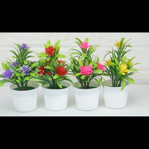 Artificial Fake Lotus Flower Potted Plant Bonsai Wedding Party Garden Home Decor Simulation Bonsai Flowers Tree Pot Fake Potted Plant
