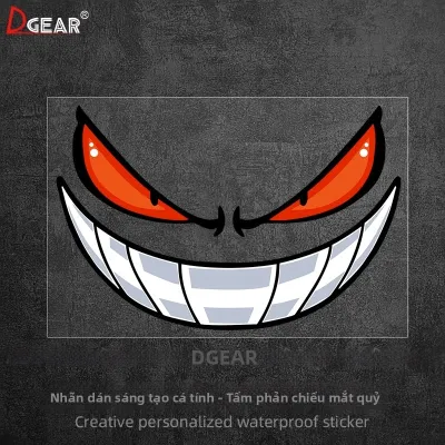 Miếng Dán Xe Phản Quang Chống Thấm Nước Mắt Ác Quỷ Cười Xấu Xí Miếng Dán Cá Tính Sáng Tạo Cho Xe Điện Và Xe Máy