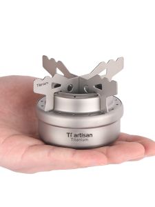 Titanium Craftsman Pure Titanium Alcohol Stove Liquid Solid Alcohol Outdoor Camping Picnic Stoves Lightweight Portable Storage Burning