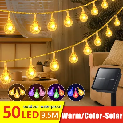 Color Changing Solar Christmas Lights Outdoor Waterproof Upgraded 32meter 300 LED Solar String Lights Green Wire Tree Lights Outdoor Christmas Decorations Yard (Warm White to Multicolor)