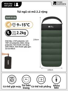 Mobi Garden | Túi Ngủ Đôi Dùng Ngoài Trời Mùa Đông Cách Nhiệt Nhẹ
