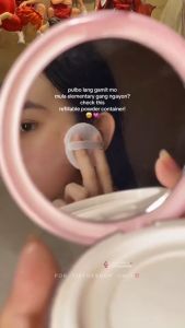 Loose Powder Compact Container with Velvet Powder puff Mirror and Elasticated Net Sifter Empty Reusable Powder box 5g Portable DIY Makeup Powder case
