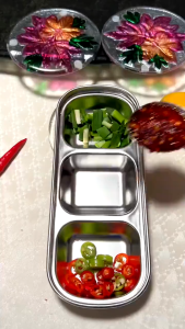 Khay Đựng Nước Chấm Inox Kiểu Hàn Quốc Đơn Giản 2/3 Ngăn Sang Trọng