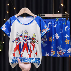 Bộ Đồ Ngủ Cotton Mùa Hè Cho Trẻ Em Tay Ngắn Dễ Thương Hoạt Hình Mặc Nhà Chống Tĩnh Điện Chống Mùi Polyester Thoải Mái