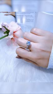 Nhẫn bạc Thụy Sỹ đính đá Moissanite 8ly  - Trang sức bạc cao cấp cá tính RH000614_ROWLER