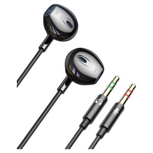 Desktop Computer Headset with Microphone Wired in-Ear Double Plug Network Class Office Game Special Microphone Two-in-One