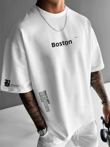 Nam Mùa Hè Áo Thun 3D In Chữ Thoáng Khí Nhẹ Mềm Hút Ẩm Nhanh Khô Full Tay Dệt Kim Polyester Hàng Đầu