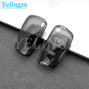 Transparent TPU Key Case Bag Cover Car Folding Shell For Audi A1 A3 A4 A5 A6 A7 Q3 Q5 S6 B6 B7 B8 C6 8P 8V 8L TT RS Protector