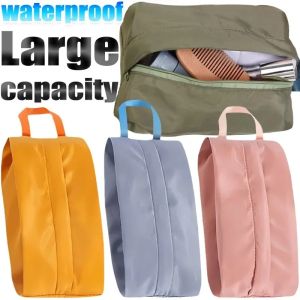 Handheld Solid Color Storage Bag Waterproof Dustproof Memory Cloth Classification Pouch Travel Sturdy Toiletry Cosmetics Bags