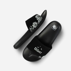 Dilset - floral Black | Sandal Slop | Sandal Slide | Sandal Slide Pria Wanita | Sandal Original