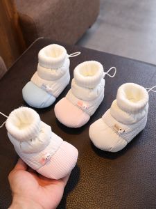 Mùa Xuân Thu Đông Tất Bốt Đế Mềm Không Rơi Cho Bé Trai Và Bé Gái Từ 6 Đến 12 Tháng Tuổi Đế Bằng Thoải Mái Cotton Lót Lông Cừu