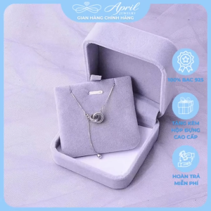Dây chuyền bạc nữ mẫu Nhẫn Đôi Fall In Love chất liệu bạc 925 mẫu mới sang trọng APRIL JEWELRY DC011