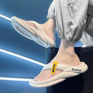 MONLEYTA | Mens Sandals Anti-Slip Odor-Resistant Thick Bottom Slip-On Summer Beachwear Breathable Flat Heel Rubber Upper Youth Trend