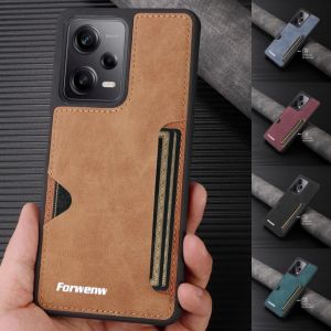 Leather Card Slot Wallet Case for Xiaomi Redmi Note 14 Pro Plus 13 12 11 Pro 5G 12S Mi Poco X5 X6 4G 5G Anti-Drop Phone Bumper