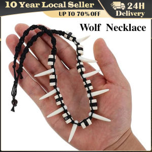Fashionable Woven Bohemian Imitation Wolf Teeth Necklace Couple Necklace Amulet Gift DIY Decoration