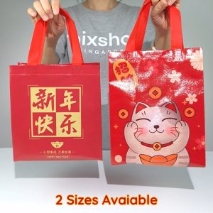 CNY Gift bag Prosperity bag Orange Tote Bag Waterproof Chinese New Year 2025 [SG READY STOCK]
