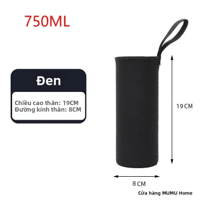 Túi Đựng Bình Nước Cách Nhiệt - Túi Đựng Màu Đen Cho Bình Thể Thao 750ML/1000ML/1500ML Hộp Đựng Cốc Đựng Bình Nước Bằng Vải Để Vận Chuyển Dễ Dàng